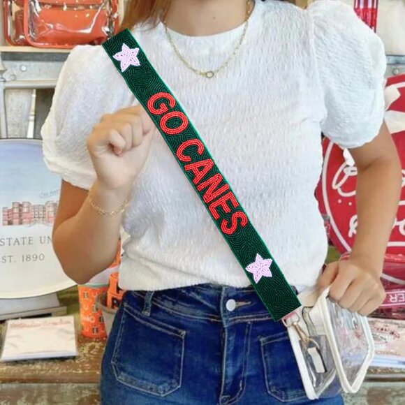 UMIAMI Beaded Purse Strap | Go Canes Beaded Purse Strap - Picture 1 of 3